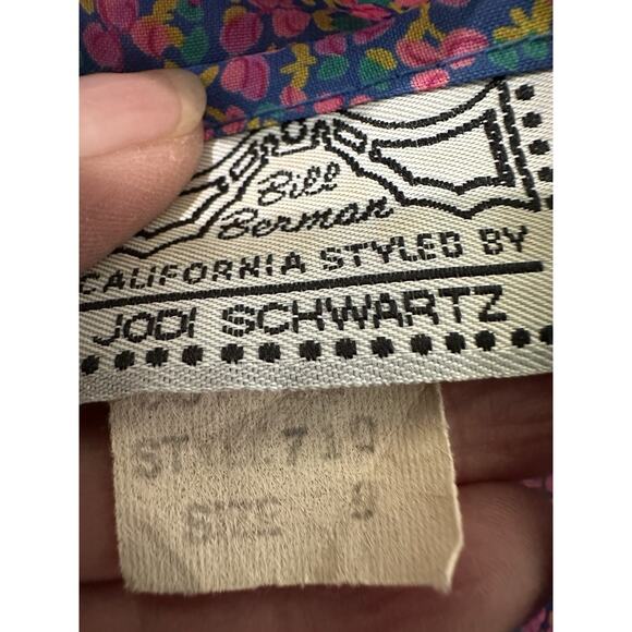 Y2K vintage 80s Bill Berman Jodi Schwartz Flora Button Front Dress Size 9 - Picture 11 of 11